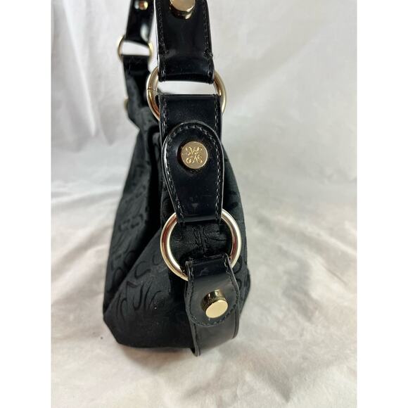 Simply Vera Crescent Hobo Shoulder Bag Purse Black Jacquard Print Vera Wang - Picture 3 of 6